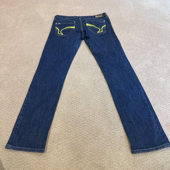 Vintage Pepe Jeans Straight Leg Low Rise 90s Y2K Fuzzy Embroidery Unisex Size 32 - Picture 12 of 14